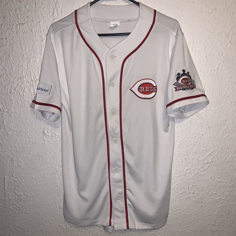 Cincinnati Reds Baseball Camp 2012 Blank White Home MLB Jersey Youth XL